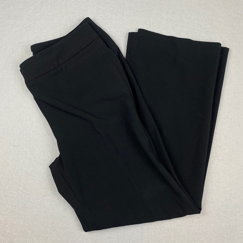 Chicos Black Straight Leg Trousers Dress Pants Size 1.5 Short Stretch Career